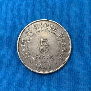 5 Cents 1941 State of North Borneo
