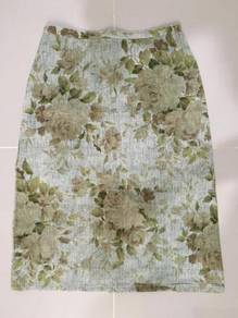 Green Flowery Skirt ~ FREE SHIPPING