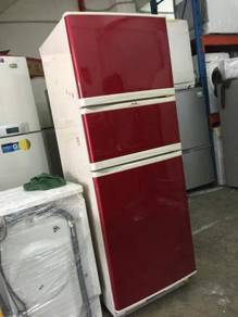 3 Doors Red Fridge Refrigerator Elba Peti Sejuk