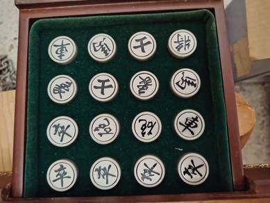 Chinese chess set (pewter) and mahjong Chess
