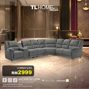 Corner Sofa with 2 cup holder