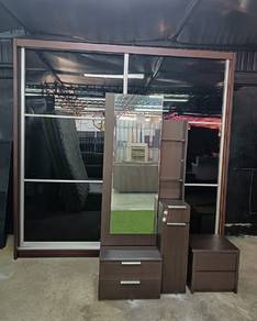 Full 3-Pc Bedroom Set(Wardrobe, Dresser, Side Ta) 