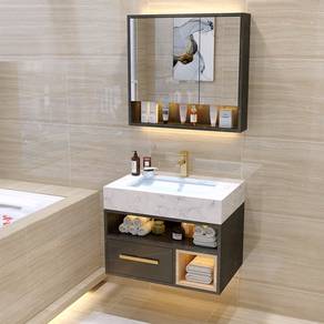 60cm BLACK Toilet Cabinet with Mirror Vanity Sink