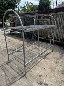 Besi Double Decker Single Bed Frame Katil 2 Tingka