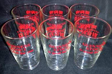 6 GUINNESS STOUT BEER Glasses