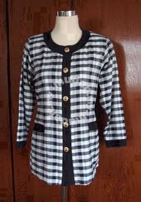 Classic Black and White Checked Blouse