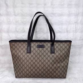 Authentic Gucci GG Canvas Tote Bag in Brown