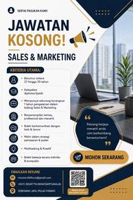 Jawatan Kosong Bahagian Sales & Marketing