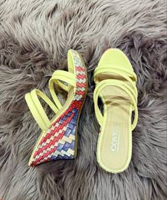 Covern yellow heels /wedges/ shoes