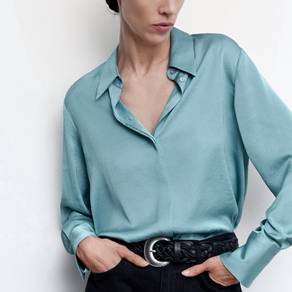 MANGO Satin finish flowy shirt