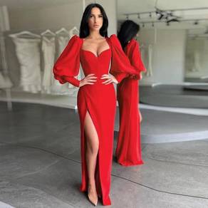 Long sleeve slit prom evening gown dress RBP1700