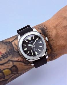 Custom Seiko Mod 40mm Black Wave PADI Naut