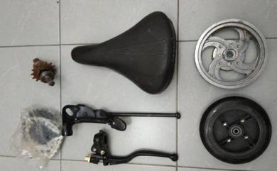 Bicycle rim V brake handle sprocket stand saddle