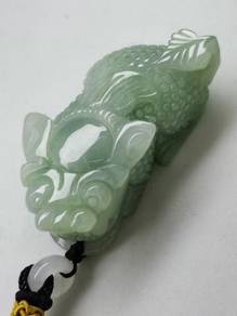 Icy Ice Green Burma Jadeite Jade "PI XIU" Pendant
