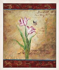 Tulips with Butterfly Decorative Oil Painting - Fr