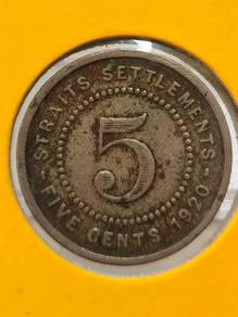 1920 George V King Straits Settlements Five Cents