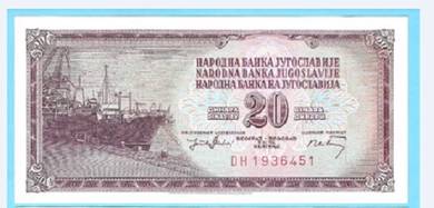 Yugoslavia 20 Dinara 1974 78 and 1981