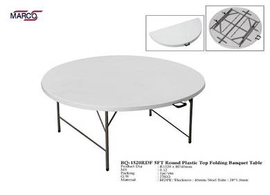 5FT Round Plastic Top Table