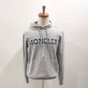 Moncler Logo Drawstring Popover Hoody  in Grey