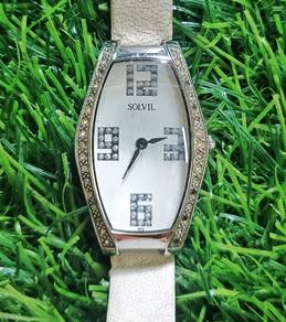 Jam Solvil Original steel watch leather strap