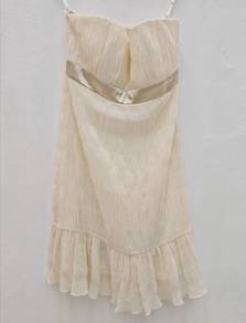 Cream strapless dress/bridesmaid dress/dinner dres