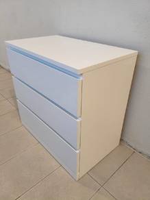 (Very clean!)Ikea malm drawer White 3-Drawer Chest
