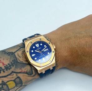 Custom Seiko Mod 41mm Rose Gold AP Blue Wave Padi