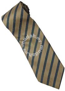 EBR6 Brown Khaki Gold Striped Formal Neck Tie