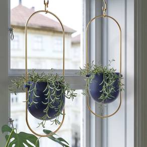CHILISTRÅN Hanging Planter - Blue & Gold