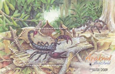 Miniature Sheet Arachnid Malaysia 2009