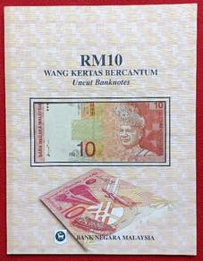 RM10 UNCUT BANKNOTES / Wang Kertas Bercantum