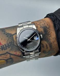Custom Seiko Mod 36mm Black Onyx DateJust Presiden