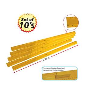 Set 1 Meter Wooden Yellow Ruler With Handle