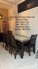 Solid Wood Dining Table w/6 Chairs for Sale
