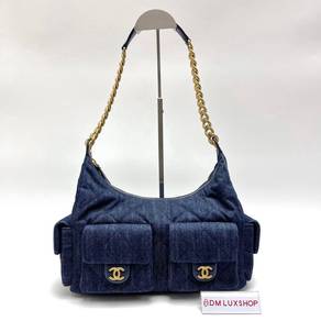 Preloved Chanel 25C Blue Denim Hobo Bag GHW