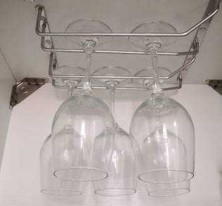 Stainless Steel Holder Rack With 5pcs Wine Glass