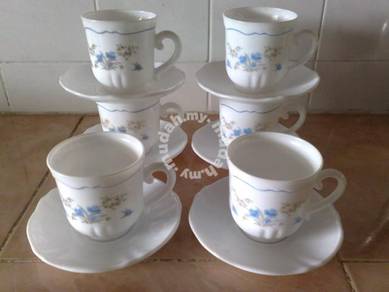 Cawan piring Arcopal romantique cup saucer set 6