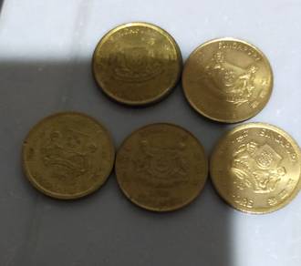 Singapore 5 cents coins