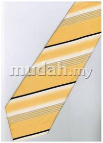 EY3 Yellow Black White Silver Striped Neck Tie
