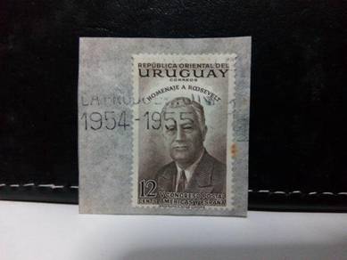 1953 Uruguay Stamp, Tribute to Roosevelt