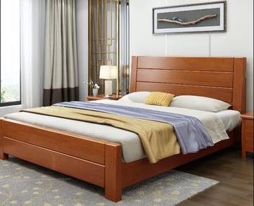 King size bed frame katil tidur home wood solid 1