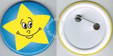 Smiley Happy face #20 Star Cartoon Button Badge