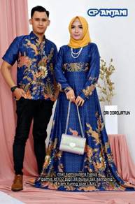 Muslimah long sleeve Anjani Set Batik Couple blue