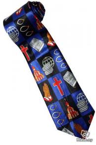 Jesus Bible Book Pray Hand Christmas Neck Tie