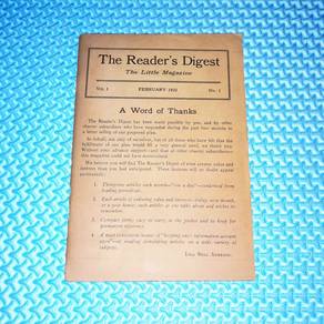 Vintage 1922 The Reader's Digest Vol.1 No.1