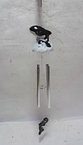 Orca Whale Ceramic Wind Chime with Metal Tubes