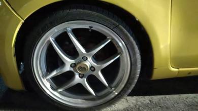 Rim 17/7jj Et40 pcd 100 tayar saiz 205/40