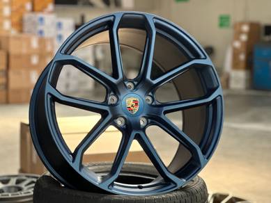 NEW 22 Blackout Forged GTS Blue Rim Cayenne Taycan