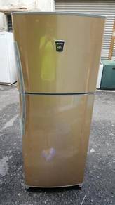 2 Doors Refrigerator Peti Ais Gold Fridge Sharp