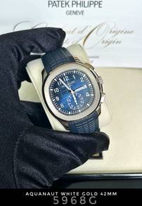 PP Patek Aquanaut Chrono White Gold 42mm Blue